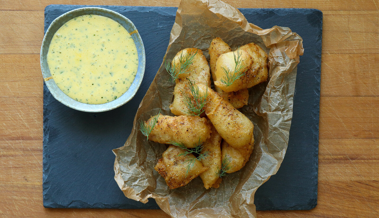 CRISPY FRIED ALASKA HALIBUT
