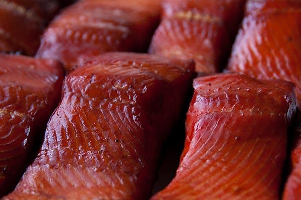 Wild Alaskan Smoked Salmon portions, processed by Tanner's Alaskan Seafood.