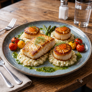 Alaskan Halibut & Scallop Combo